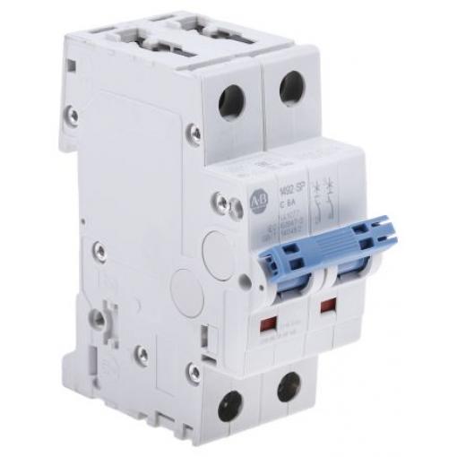 Allen Bradley Miniaturní jistič, rozsah: 1492-SPM 2pólový 6 A vypínací výkon 10 kA, charakteristika: Typ C 480 V ac 96 V