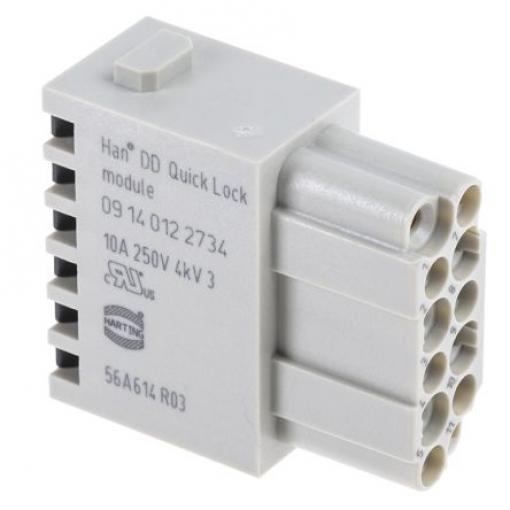 HARTING Modul napájecího konektoru pro vysoké zatížení 10 A Vnitřní HAN Modular 12