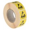 Štítek ESD, Žlutá Vyhovuje normě EN 61340-5-1, Papír Attention RS PRO, výška: 25 mm, šířka: 25 mm
