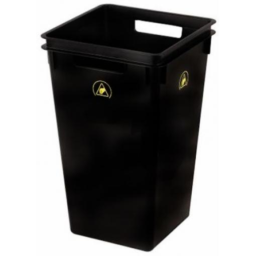 RS PRO Odpadkový koš ESD, výška: 530 mm Vyhovuje normě EN 61340-5-1, vodivý: Vodivý, hloubka: 235 mm, šířka: 330 mm