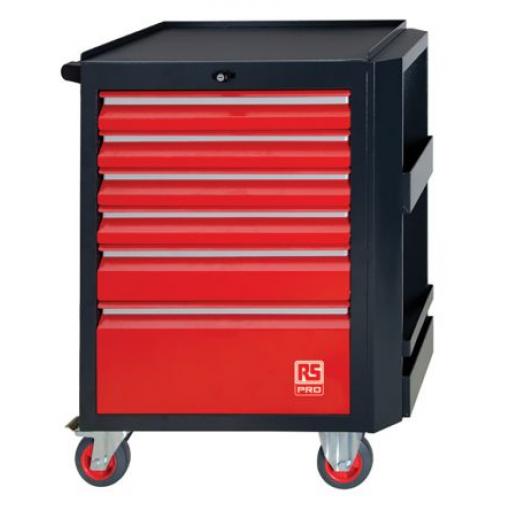 Pojízdná skříňka 6zásuvková Na kolečkách, Ocel, výška: 975 mm x 450 mm, délka: 710 mm RS PRO
