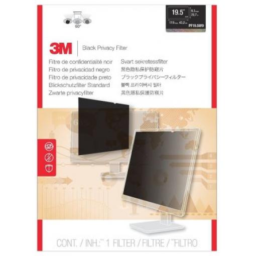 3M Zástěna Kompatibilní s dotykovou obrazovkou, Soukromí, Monitor, 508 mm, Černá