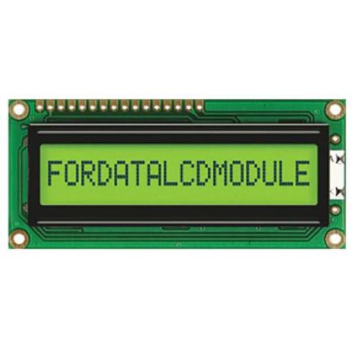 FC1601E01-FHYYBW-51SE podsvícení LED Žlutá, Zelená Fordata 1 řádek po 16 znacích