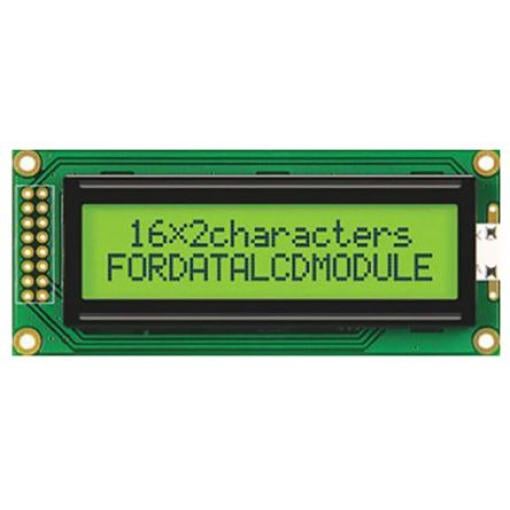Alfanumerický displej LCD FC1602B01-FHYYBW-51SE, řada: FC Alfanumerické podsvícení LED Žlutá, Zelená 4 bitů Fordata