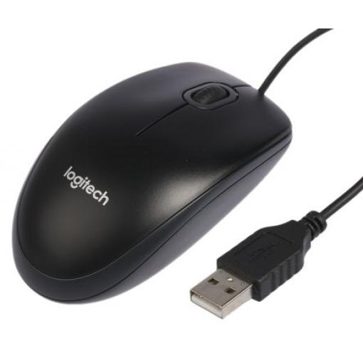 Myš Standardní 3tlačítková, Kabelový, USB Optické, Černá Logitech, model: B100