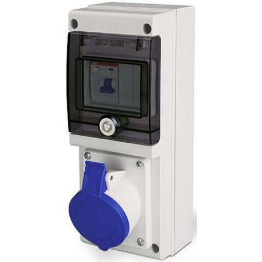 Scame Průmyslový napájecí konektor, IP67, Nástěnná barva Modrá, 16 A 2P+PE, 230 V