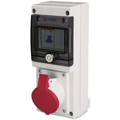 Scame Průmyslový napájecí konektor, IP67, Nástěnná barva Červená, 16 A 3P+N+PE, 415 V