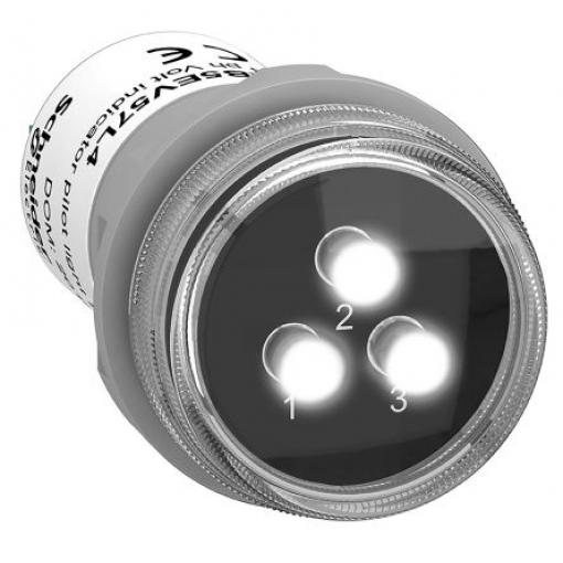 Schneider Electric Kontrolka, řada: Harmony XB5 Montáž do panelu LED Bílá, průměr výřezu: 30 mm IP67 Kulatý 400 V