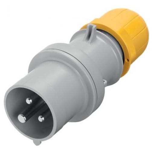 Scame Průmyslový napájecí konektor, řada: Optima, IP44, Kabel, formát pólů: 2P+PE, orientace těla: Rovný barva Žlutá,