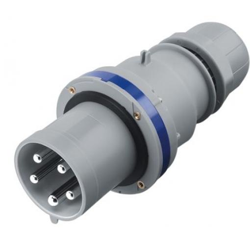 Scame Průmyslový napájecí konektor, řada: Optima, IP44, Kabel, formát pólů: 2P+PE, orientace těla: Rovný barva Modrá,