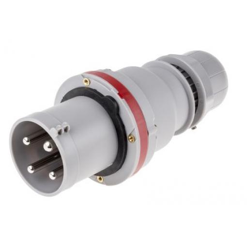 Scame Průmyslový napájecí konektor, řada: Optima, IP44, Kabel, formát pólů: 3P+PE, orientace těla: Rovný barva Červená,