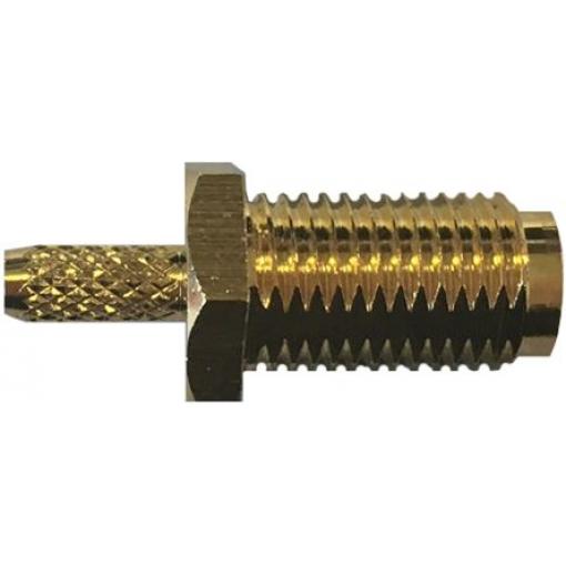 RF Solutions Koaxiální konektor, řada: CON Vnitřní, 50 Ω, orientace těla: Rovný, Montáž do panelu Konektor SMA Přepážka