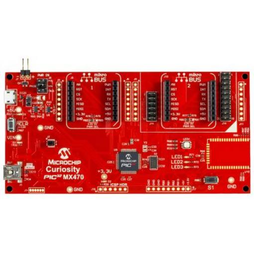 Microchip Vývojová deska, PIC32MX470, SAM, MCU DM320103, Mikrokontrolér, MIPS32, Curiosity PIC32MX470, Vývojová deska