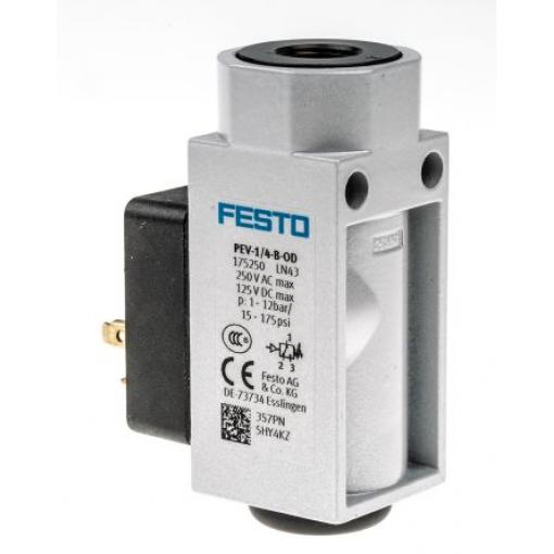 Tlakový spínač, řada: PEV Voda, Stlačený vzduch 1 bar 125 V IP65, max. tlak: 12 bar Festo