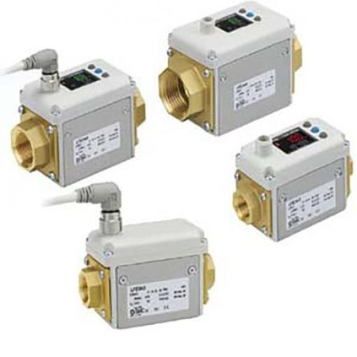 Regulátor průtoku, řada: LFE 200 L/min Analogové LCD SMC 24 V dc