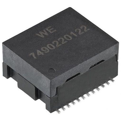 Wurth Elektronik Ethernetový transformátor LAN, Povrch, délka: 18.29 mm, 1:1, šířka: 14.7 mm, 85 °C, hloubka: 8.8 mm,