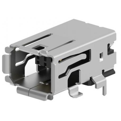 TE Connectivity Minikonektor I/O, řada: Type II, počet cest: 8, počet portů: 1, Zástrčka, Pravý úhel Vnitřní, Černá,