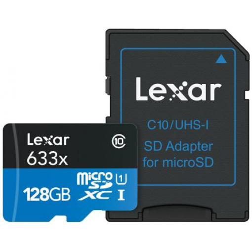 MicroSD 128 GB MicroSDXC Průmyslová třída Lexar UHS 1 U1, Třída 10 633x