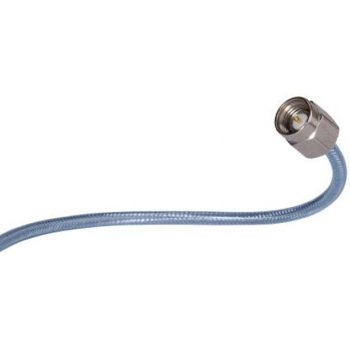Koaxiální kabel, řada: Minibend, Modrá Vnější Polytetrafluorethylén, A: SMA Vnější, B: SMA 76.2 mm Huber+Suhner