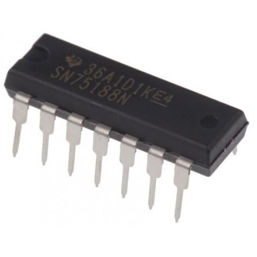 Texas Instruments SN75188N, počet kanálů: 4 Linkový vysílač Linkový budič SN75 Diferenciální Neinvertující, počet