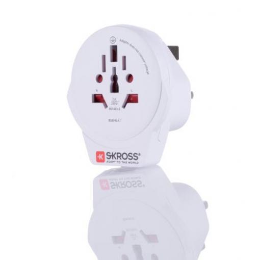 SKROSS Cestovní adaptér Univerzální, Cestovní adaptér Velká Británie, Univerzální zásuvka na UK s USB 13A