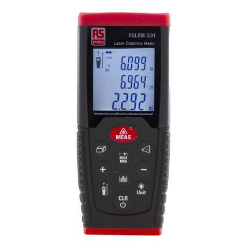 Laserový dálkoměr, číslo modelu: RSLDM-50H, rozsah: 0.05/50 μm RS PRO, přesnost: ±1.5 mm
