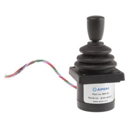 APEM Joystickový, řada: 8000 IP65 2osý Kuželovité Postupné 1 A Vodič 125 V ac 80 °C -25 °C