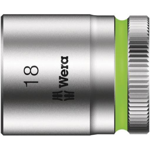 Zásuvka 3/8 in pohon 18 mm 6 bodů Šestihran, celková délka: 30.0 mm Wera