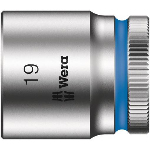 Zásuvka 3/8 in pohon 19 mm 6 bodů Šestihran, celková délka: 30.0 mm Wera