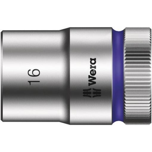 Zásuvka 1/2 in pohon 16 mm 6 bodů Šestihran, celková délka: 37.0 mm Wera
