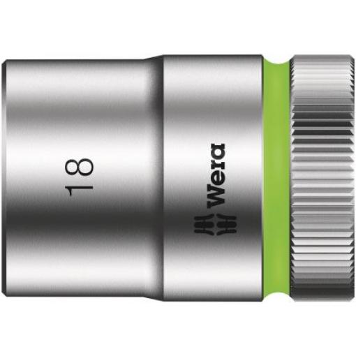 Zásuvka 1/2 in pohon 18 mm 6 bodů Šestihran, celková délka: 37.0 mm Wera