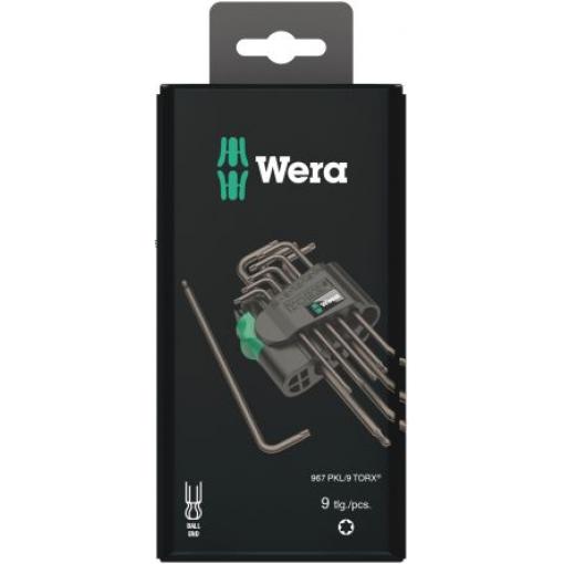 Sada klíčů Torx, počet kusů: 9 TX10 x 85 mm, TX15 x 90 mm, TX20 x 96 mm, TX25 x 104 mm, TX27 x 112 mm, TX30 x 122 mm,