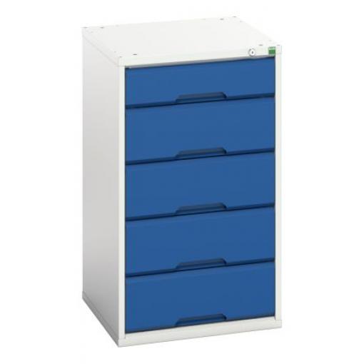 Skladovací jednotka se zásuvkami 5 Modrá, Červená, Světle šedá Ocel 900 mm x 525 mm x 550 mm Bott