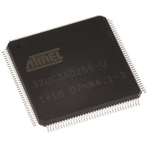 Microchip Mikrokontrolér AT32UC3A0256-ALUT 32 bit, standard: AEC-Q100 AVR32 66 MHz 256kB Blesk 64 kB RAM, počet kolíků: