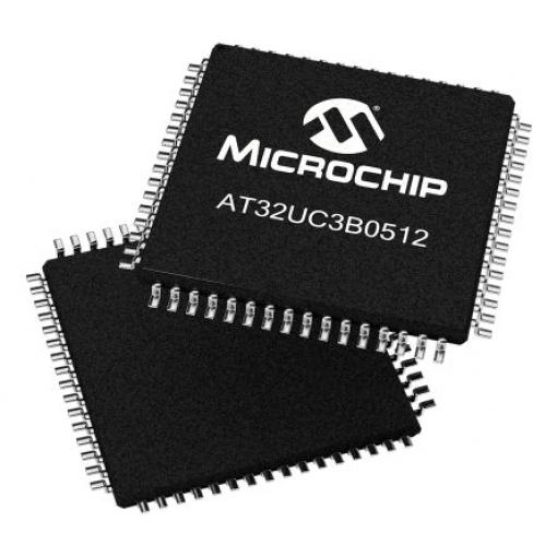 Microchip Mikrokontrolér AT32UC3B0512-A2UT 32 bit AVR32 60 MHz 512kB Blesk 96 kB RAM, počet kolíků: 64 kolíkový, TQFP