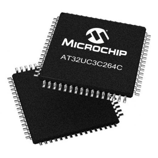 Microchip Mikrokontrolér AT32UC3C264C-A2UT 32 bit, standard: Ne AVR32 66 MHz 64kB Blesk 16 kB RAM, počet kolíků: 64