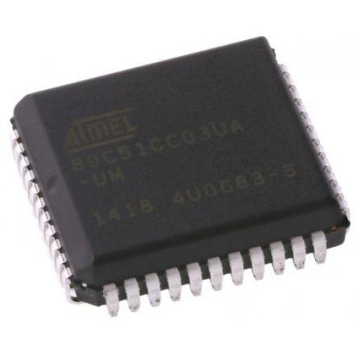Mikrokontrolér AT89C51CC03UA-SLSUM 8bit 80C51 40 MHz, 60 MHz 64 kB Flash 2,25 kB RAM, počet kolíků: 44, PLCC