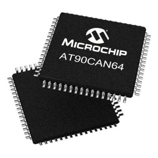 Microchip Mikrokontrolér AT90CAN64-16AU 8 bit AVR 16 MHz 64kB Blesk 4 kB RAM, počet kolíků: 64 kolíkový, TQFP