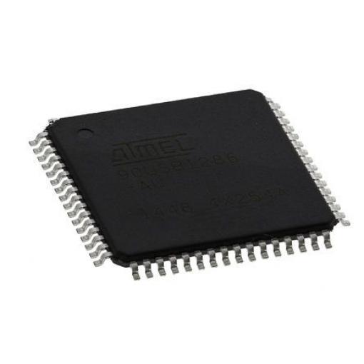 Microchip Mikrokontrolér AT90USB1286-AU 8 bit AVR 16 MHz 128kB Blesk 8 kB RAM, počet kolíků: 64 kolíkový, TQFP