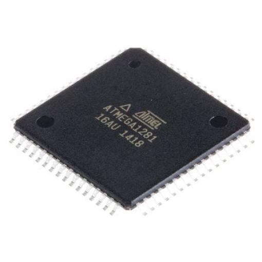 Microchip Mikrokontrolér ATMEGA1281-16AU 8 bit AVR 16 MHz 128kB Blesk 8 kB RAM, počet kolíků: 64 kolíkový, TQFP