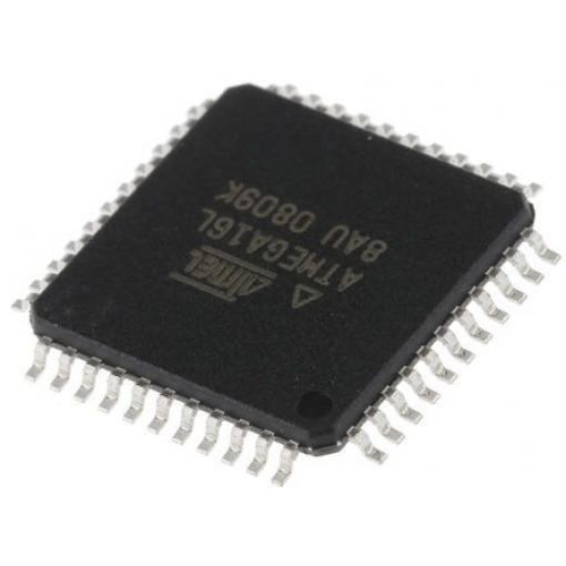 Microchip Mikrokontrolér ATMEGA16L-8AU 8 bit AVR 8 MHz 16kB Blesk 1 kB RAM, počet kolíků: 44 kolíkový, TQFP