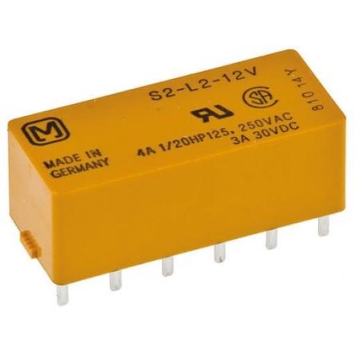 Výkonové relé DPDT Montáž na PCB 12V dc