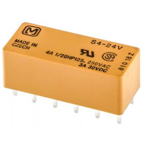 Relé bez blokování 4PST-NO Montáž na PCB 24V dc S