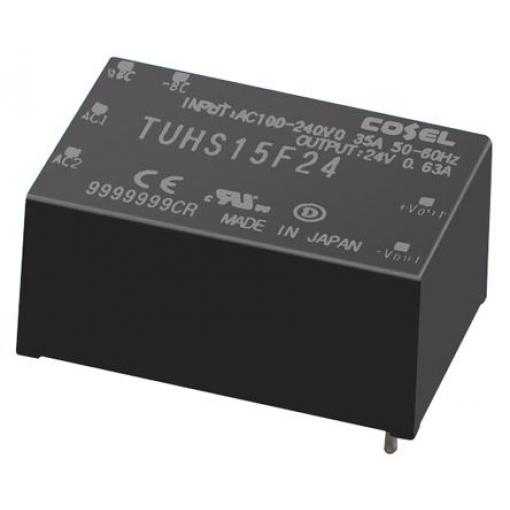 Napájecí zdroj AC/DC, počet výstupů: 1 TUHS15F24 24V dc Montáž na plošný spoj 15 W TUHS Cosel 370V dc