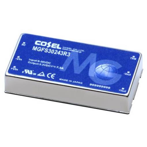 Cosel Měnič DC/DC MGFS, výstup: 12 V dc 500 V dc, Vin 76V dc 2.5 A, Vin 18V 30 W -40 °C 85 °C Montáž na plošný spoj