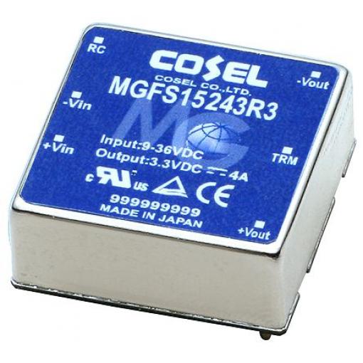 Cosel Měnič DC/DC MGS, výstup: 5 V dc 1.5 kV ac, Vin 48V dc 3 A, Vin 36V 15 W -40 °C 85 °C Montáž na plošný spoj