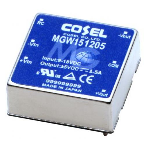 Cosel, výstup: 30V dc, -30 V dc 1.5 kV dc 500 mA