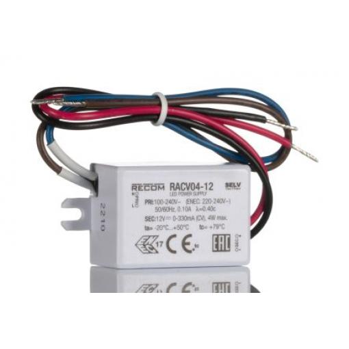 LED ovladač, řada: RACV04 RACV04-12  12 V dc 330 mA 4 W IP65 Recom