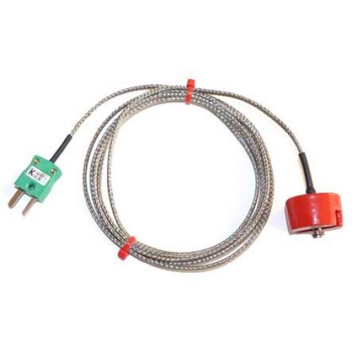 Knoflíkový magnet termočlánek 1 m kabel typ K Nerezové opletení z perfluoroalkoholické oceli 1 m sonda, -50 °C 1 in na