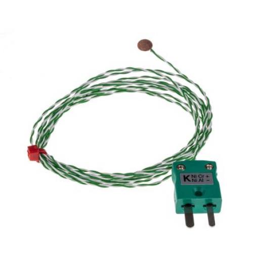 Termočlánek s měděným diskem 2 m kabel typ K Měď 2 m sonda 6.35 mm na 200 °C IEC, RoHS Compliant RS PRO